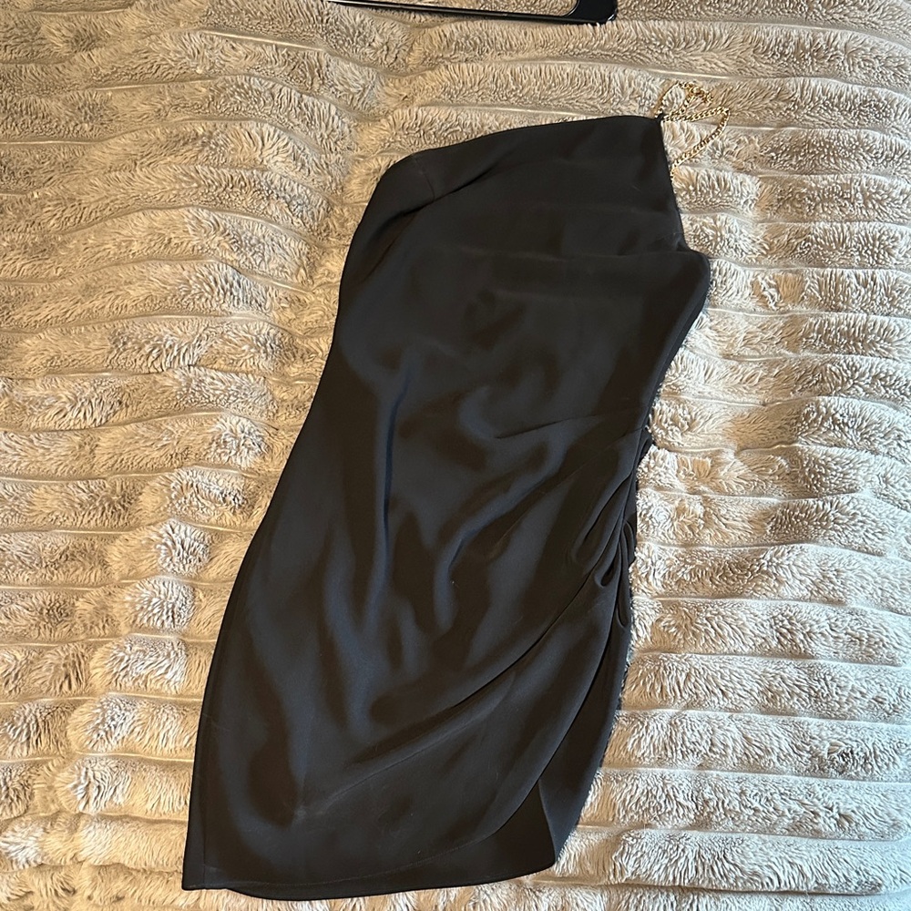 Amanda Uprichard Black One Shoulder Dress